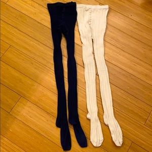 Hanna Andersson Girls Cable Knit Tights - 2 Pairs